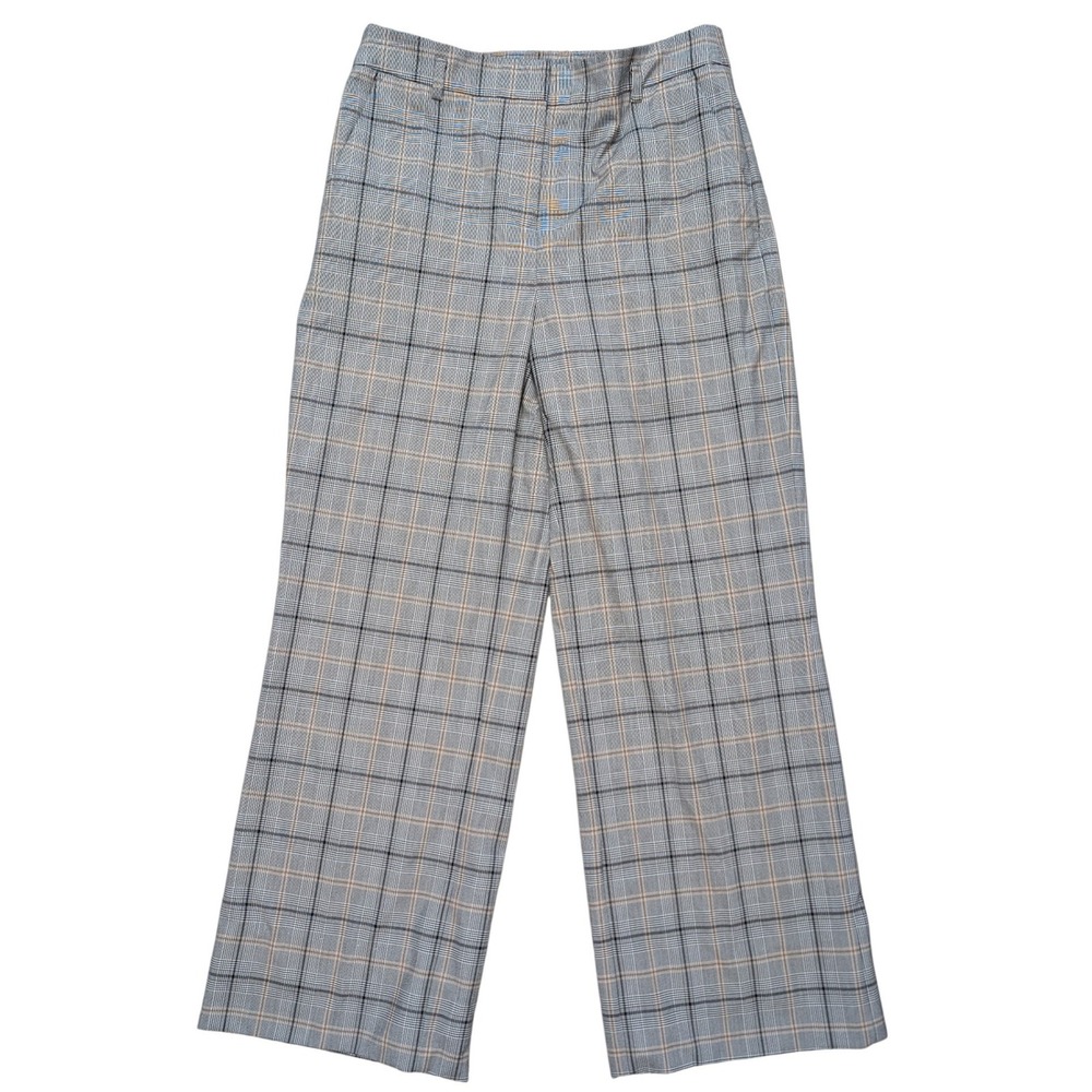 RW&CO Size 6 Grey Plaid Straight Leg High Rise Dress‎ Pants Office Business